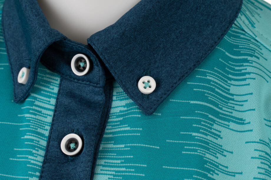 Mens Polo 80381080 Teal - Neck Close Up